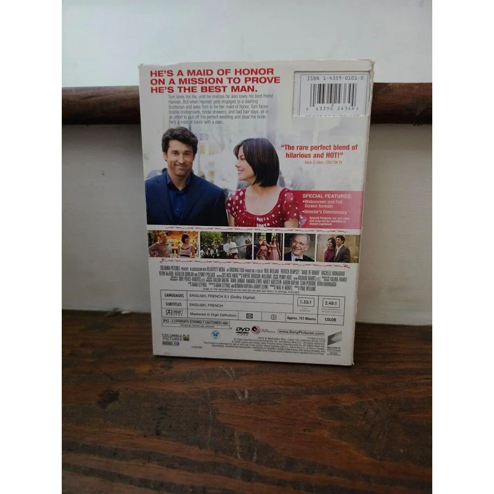 Made of Honor DVD Patrick Dempsey Michelle Monaghan With Slipcover Sleeve